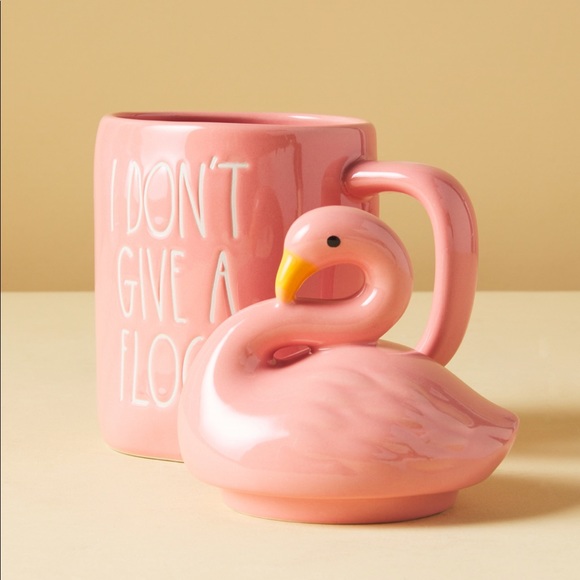 Rae Dunn “I Don’t Give A Flock” Mug with Flamingo Topper - Picture 12 of 14